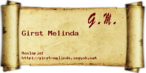 Girst Melinda névjegykártya